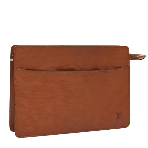 LOUIS VUITTON Epi Pochette Homme Clutch Bag Zipangu Gold M52528 LV Auth ti2611