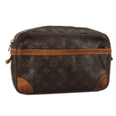 LOUIS VUITTON Monogram Compiegne 28 Clutch Bag M51845 LV Auth ti2613-1