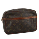 LOUIS VUITTON Monogram Compiegne 23 Clutch Bag M51847 LV Auth ti2614-1
