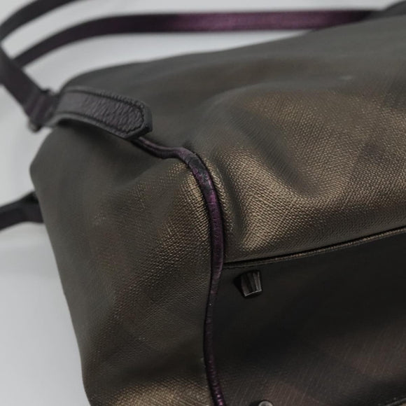 BURBERRY Nova Check Tote Bag PVC Brown Auth ti2634