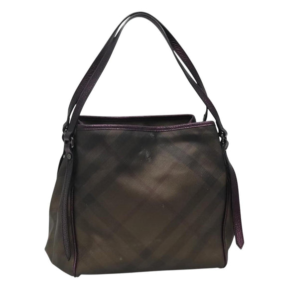 BURBERRY Nova Check Tote Bag PVC Brown Auth ti2634