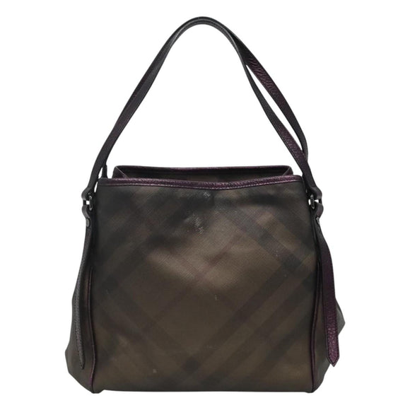 BURBERRY Nova Check Tote Bag PVC Brown Auth ti2634