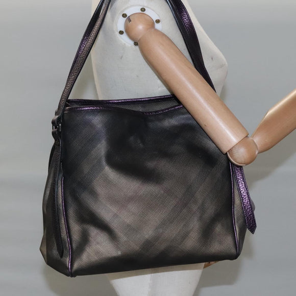 BURBERRY Nova Check Tote Bag PVC Brown Auth ti2634