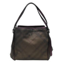 BURBERRY Nova Check Tote Bag PVC Brown Auth ti2634-13