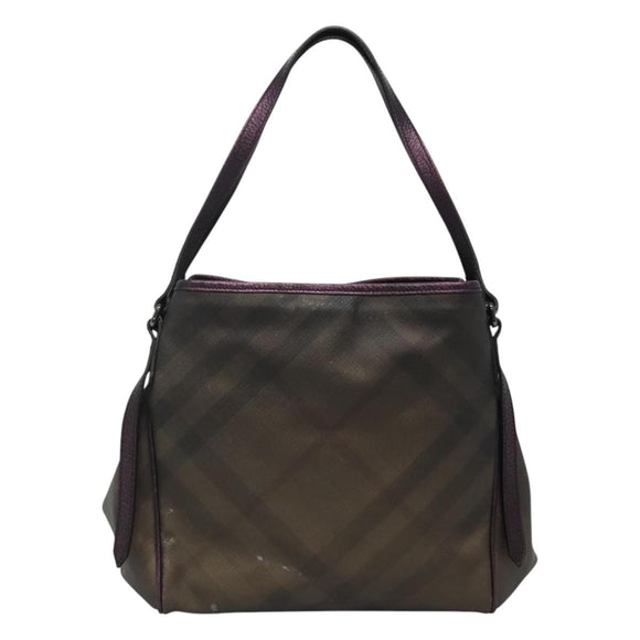 BURBERRY Nova Check Tote Bag PVC Brown Auth ti2634