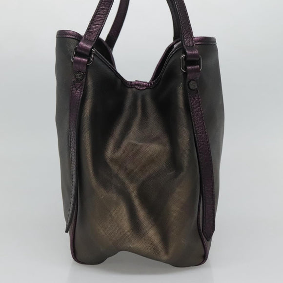 BURBERRY Nova Check Tote Bag PVC Brown Auth ti2634