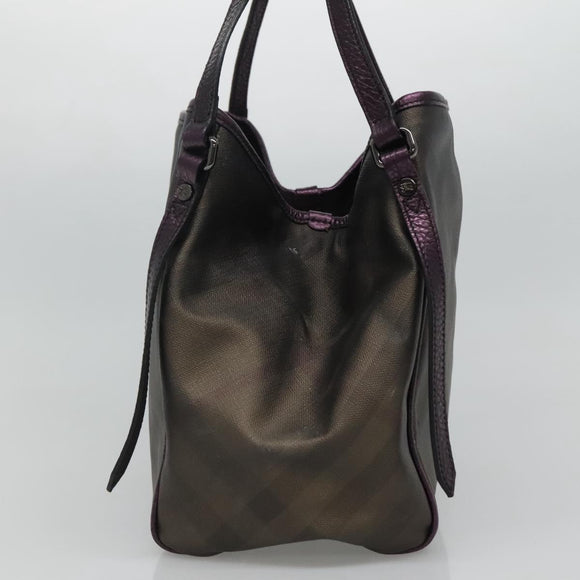 BURBERRY Nova Check Tote Bag PVC Brown Auth ti2634
