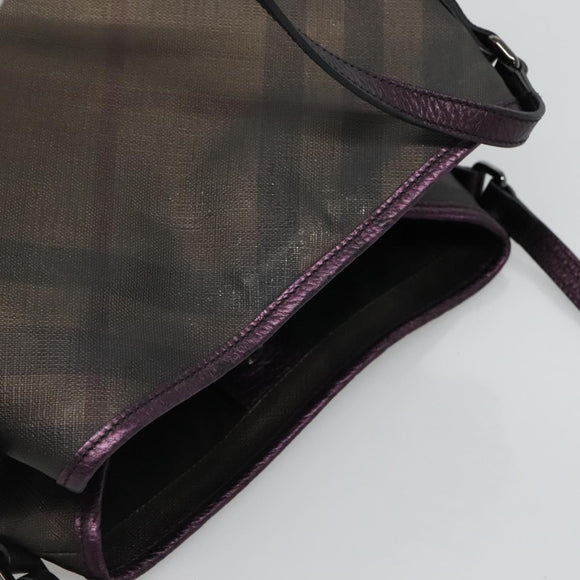 BURBERRY Nova Check Tote Bag PVC Brown Auth ti2634