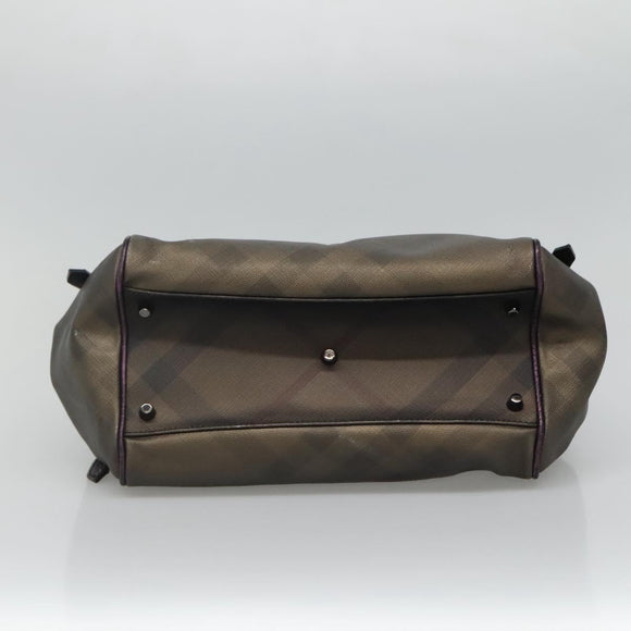BURBERRY Nova Check Tote Bag PVC Brown Auth ti2634