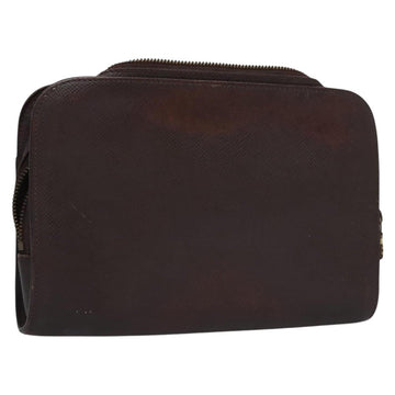 LOUIS VUITTON Taiga Baikal Clutch Bag Acajou M30186 LV Auth ti2637