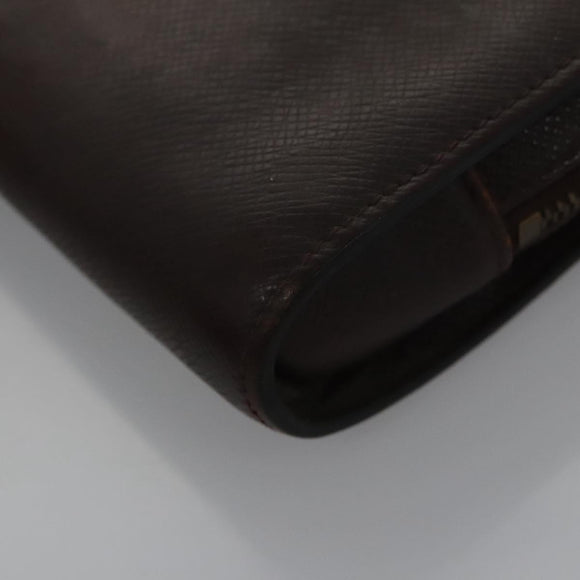 LOUIS VUITTON Taiga Baikal Clutch Bag Acajou M30186 LV Auth ti2637