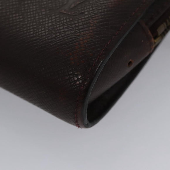 LOUIS VUITTON Taiga Baikal Clutch Bag Acajou M30186 LV Auth ti2637