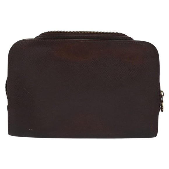 LOUIS VUITTON Taiga Baikal Clutch Bag Acajou M30186 LV Auth ti2637