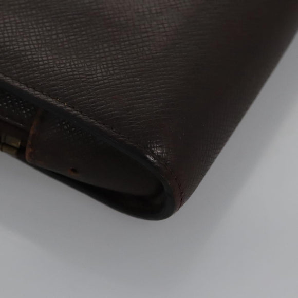 LOUIS VUITTON Taiga Baikal Clutch Bag Acajou M30186 LV Auth ti2637