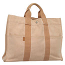 HERMES New Fourre Tout MM Hand Bag Canvas Orange Auth ti2638-1