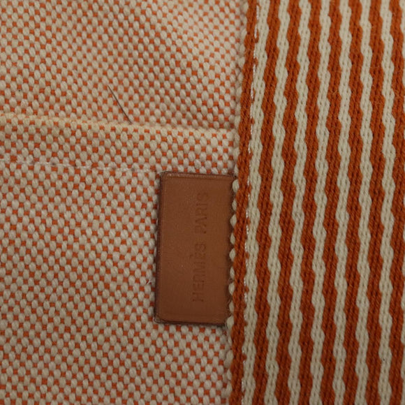 HERMES New Fourre Tout MM Hand Bag Canvas Orange Auth ti2638