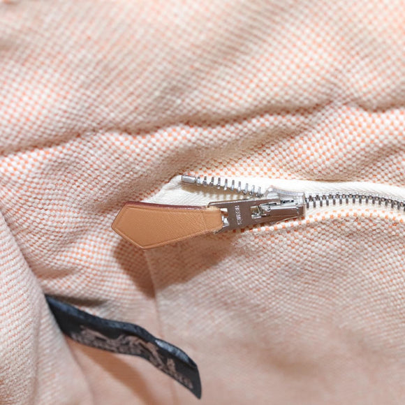 HERMES New Fourre Tout MM Hand Bag Canvas Orange Auth ti2638