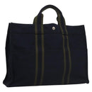 HERMES Fourre Tout MM Hand Bag Canvas Navy Auth ti2640-1