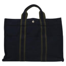 HERMES Fourre Tout MM Hand Bag Canvas Navy Auth ti2640-13