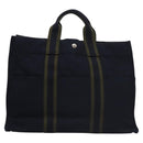 HERMES Fourre Tout MM Hand Bag Canvas Navy Auth ti2640-2