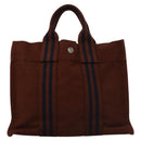 HERMES Fourre Tout PM Hand Bag Canvas Brown Auth ti2641-2