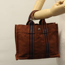 HERMES Fourre Tout PM Hand Bag Canvas Brown Auth ti2641-22