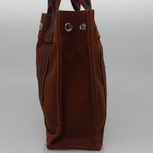 HERMES Fourre Tout PM Hand Bag Canvas Brown Auth ti2641
