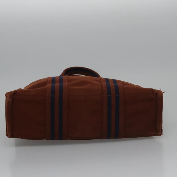 HERMES Fourre Tout PM Hand Bag Canvas Brown Auth ti2641