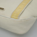 BURBERRY Shoulder Bag Leather White Auth ti2656-10