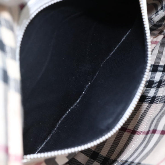 BURBERRY Shoulder Bag Leather White Auth ti2656