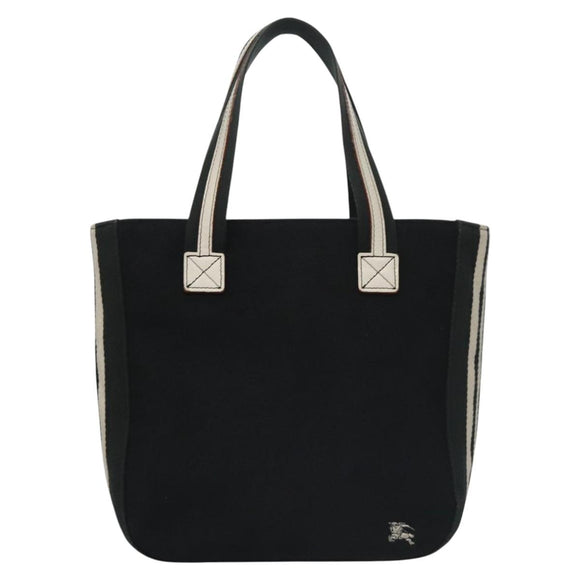 BURBERRY Tote Bag Canvas Black Auth ti2661