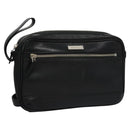 BURBERRY Clutch Bag Leather Black Auth ti2663-1