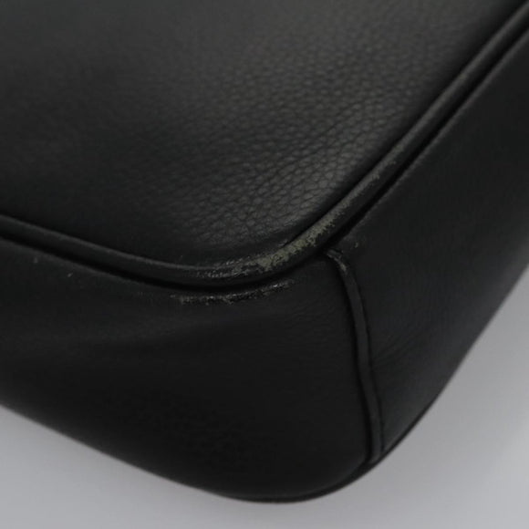 BURBERRY Clutch Bag Leather Black Auth ti2663