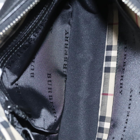 BURBERRY Clutch Bag Leather Black Auth ti2663