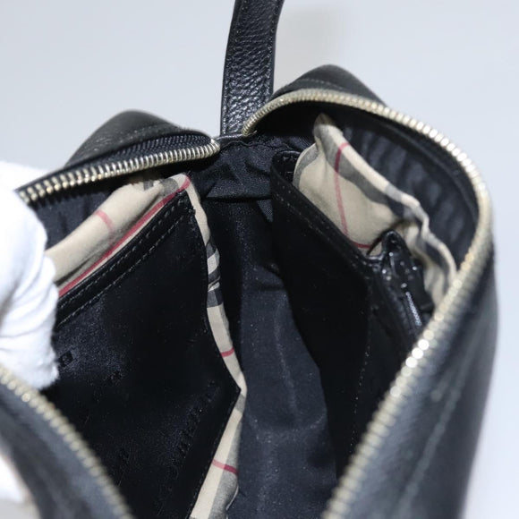 BURBERRY Clutch Bag Leather Black Auth ti2663