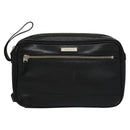 BURBERRY Clutch Bag Leather Black Auth ti2663-13