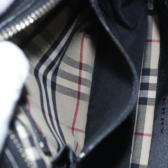 BURBERRY Clutch Bag Leather Black Auth ti2663