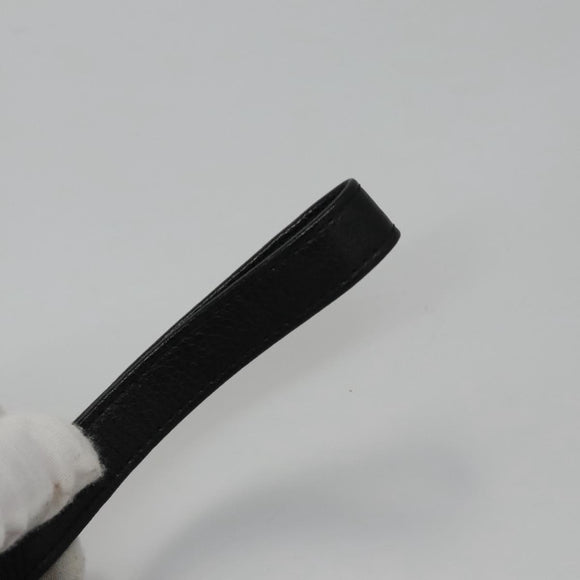 BURBERRY Clutch Bag Leather Black Auth ti2663