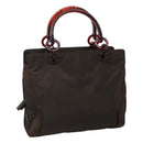 PRADA Hand Bag Nylon Brown Auth ti2669-1