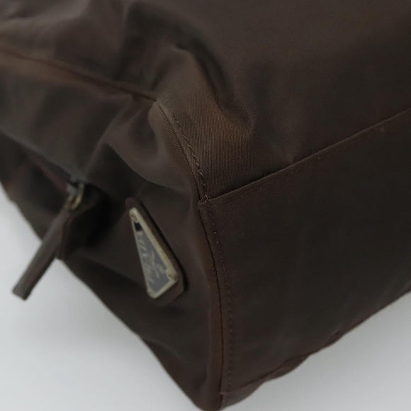 PRADA Hand Bag Nylon Brown Auth ti2669