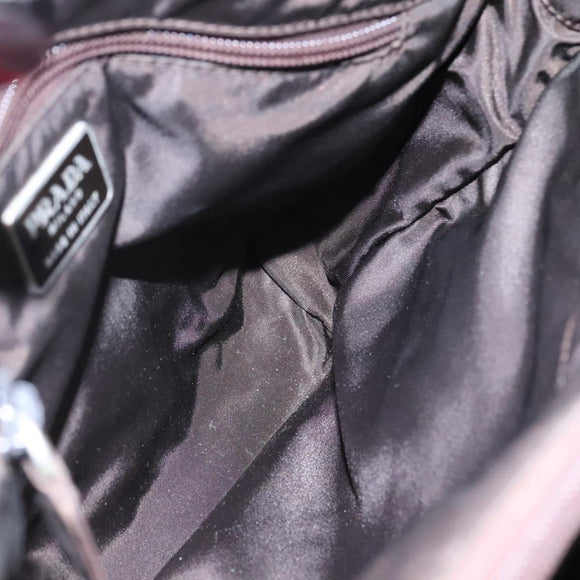 PRADA Hand Bag Nylon Brown Auth ti2669