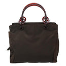 PRADA Hand Bag Nylon Brown Auth ti2669-13