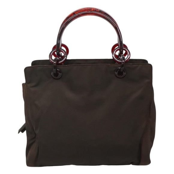 PRADA Hand Bag Nylon Brown Auth ti2669