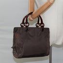 PRADA Hand Bag Nylon Brown Auth ti2669-23