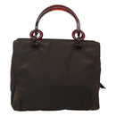 PRADA Hand Bag Nylon Brown Auth ti2669-2