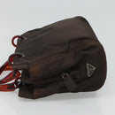 PRADA Hand Bag Nylon Brown Auth ti2669-3