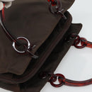PRADA Hand Bag Nylon Brown Auth ti2669-6