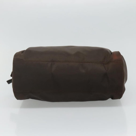 PRADA Hand Bag Nylon Brown Auth ti2669