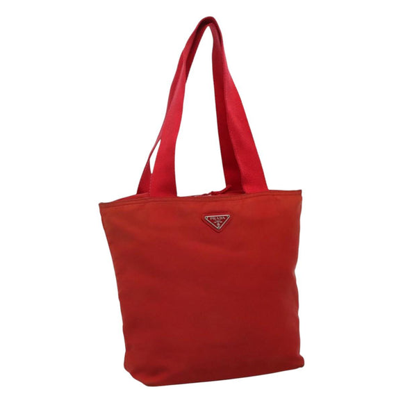 PRADA Tote Bag Nylon Red Auth ti2670