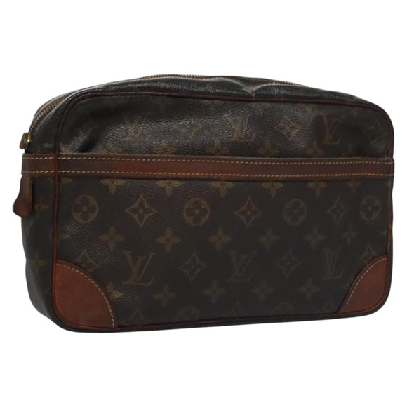 LOUIS VUITTON Monogram Compiegne 28 Clutch Bag M51845 LV Auth ti2690